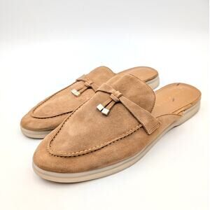 Marc Fisher Yarila Loafer Mule Almond Toe Womens Medium Natural Size US10M EU41